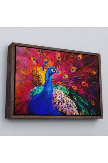 indispensablely Framed Multicolor Peacock Modern Art Canvas Wall Painting-1112