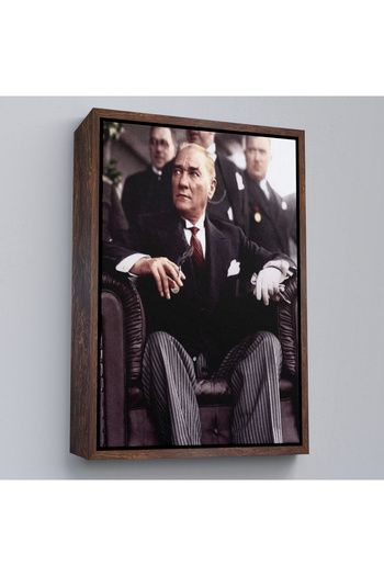 indispensablely Framed Ataturk Portrait Painting Mustafa Kemal Atatürk Rectangular Decorative Canvas Painting-58