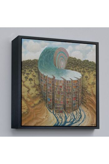 indispensablely A Frame Surreal Library Poster, Study Room Gift Canvas Print-5330