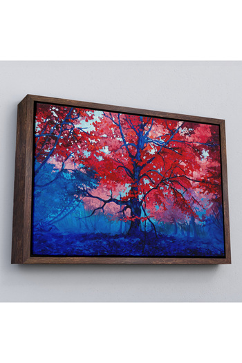 indispensablely Framed Beautiful Autumn Tree in the Forest Canvas Wall Painting-1192