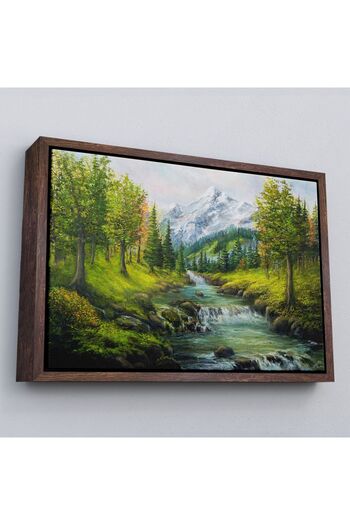 indispensablely Framed Snowy Mountains and First Spring Landscape Wall Painting-3527