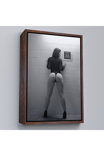 indispensablely Framed Lean Against the Wall Smooth Adın Body Canvas Painting-5293