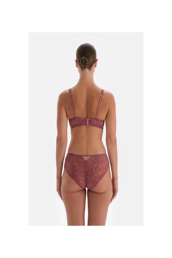 Dagi DAGİ 23AW27412GY DANTELĂ ȘI ACCESORII DETALAT SLIP Dusty Rose MĂRIME UNICA