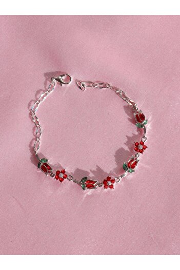 Reorah Collection Tulip Glow Bracelet-Red Floral Tulip Bracelet