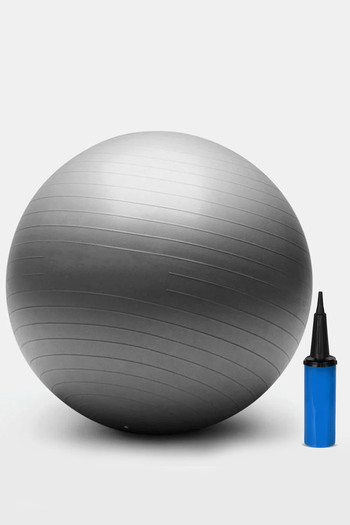 Jet Grey Pilates Ball 65 cm Deluxe Yoga Plates Exercise Ball Ball Inflator Pump Set