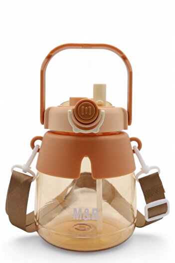 M&B WATER BOTTLE Cute Teddy Bear Figured Water Bottle, Teddy Bear Water Bottle with Straw, Neck Strap Water Bottle for School