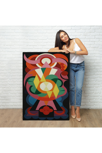 indispensablely Framed Auguste Herbin - Abstract Art Composition Painting-8100