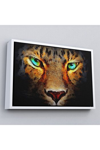 indispensablely Framed Realistic Cheetah Eyes Oil Painting View Canvas Wall Painting-3689