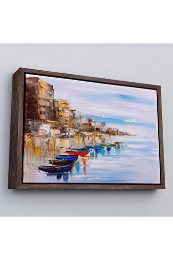 indispensablely Framed Mykonos Harbor Wall Painting-1209