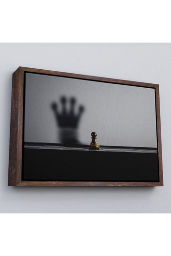 indispensablely Framed Chess Shadow Crown Canvas Wall Art, Dorm and Office Decor-5390