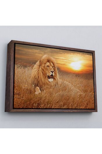indispensablely Framed Male Lion Decorative Canvas Painting-1138
