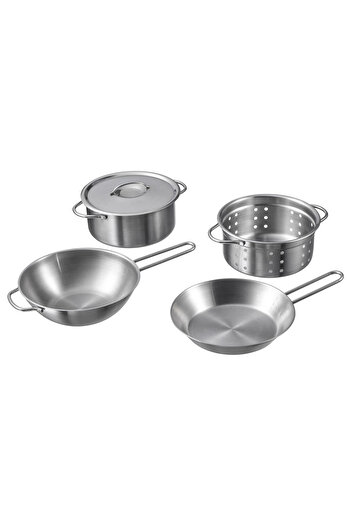 IKEA Toy Cookware Set 4-Piece Steel Cookware