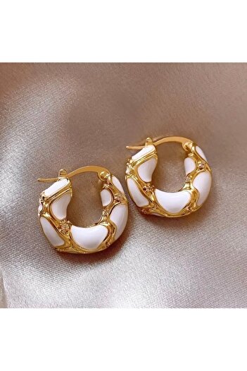 Accessories Moon Home Collection Elegant Vintage Gerdanlık Altın Sarısı Detaylı Kadın Küpe