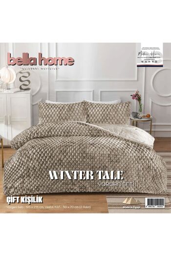 Bikaya Home Winter Tale Double Quilt Set, Rabbit Feather Quilt Set, 195X215 cm