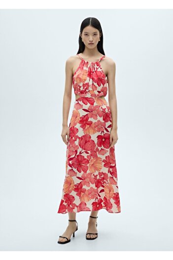 MANGO Woman Floral Dress with Slit