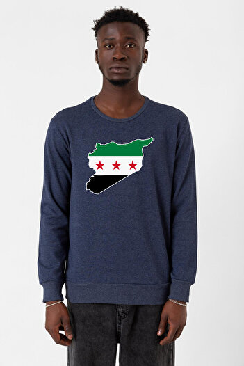 Tshirthane Сирійський новий прапор індиго Чоловічий 2ip Світшот