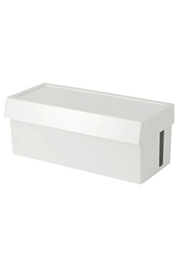 IKEA Kablo Düzenleme Kutusu, Beyaz, 32x14x12 Cm, Kapaklı