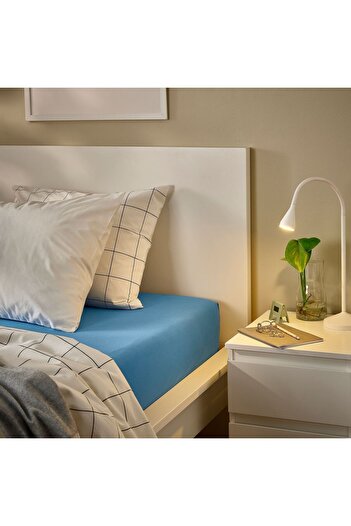 IKEA Fitted Sheet, Blue, 140X200 cm