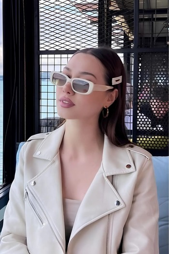 Nilu Moda Unisex Cream Brown Sunglasses
