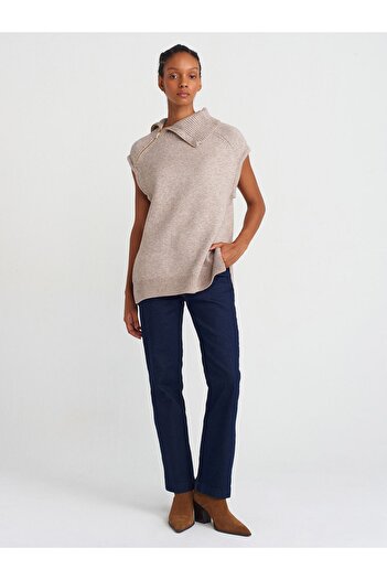 Dilvin 10667 Model Mink Knitwear Jumpers - Γιακάς με φερμουάρ