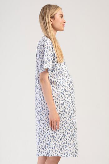 VİENETTA Women's Short Sleeve Maternity & Maternity White Nightgown C2T4N0O504