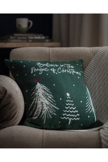 Madame Coco Givre Throw Pillow Cover - Green/White - 45X45 cm