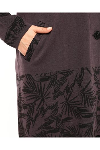 Laden Plus Size Purple Knitwear Cardigan - Steel Knit, Long Thick, Oversize Cut