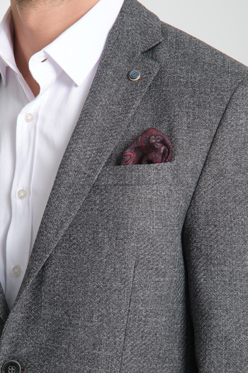 Frappoli Patterned Men's Mono Collar Casual Blazer Jacket