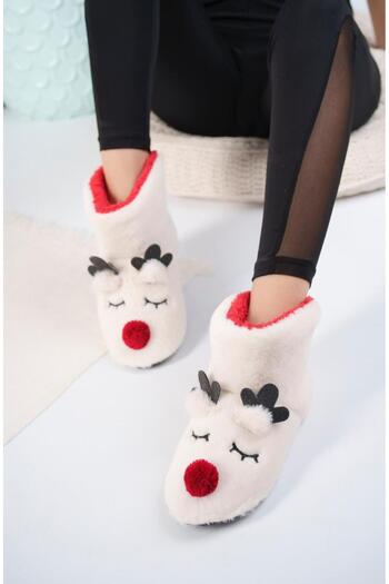 redtan House Boots with Deer Figure, Slippers