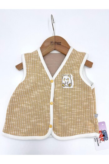 voyyo kids baby New Born Baby Knitted Vest Baby Vest with Bear Accessory