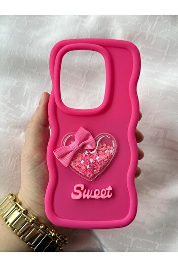Vip Case Infinix Zero 30 4g (Only 4g Fits) Colorful Heart Ribbon Detailed Silvery Wavy Sweety Case