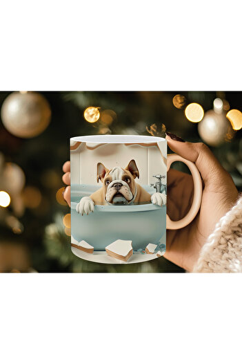 Evion Dog in a Tub 3D Porcelain Mug - Gift Mug - Printed Mug