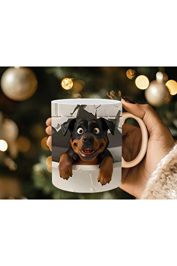 Evion Dog in a Tub 3D Porcelain Mug - Gift Mug - Printed Mug
