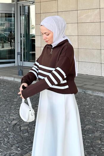 lamelif Туника с цип и суитшърт Bitter Brown