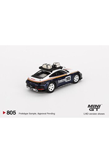 mini gt Porsche 911 Dakar Rallye Design Package White/Gentian Blue Metallic 805