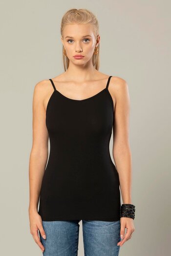 Weweus Viscose Black Women's Blouse - Backless and Rope Strap (236)
