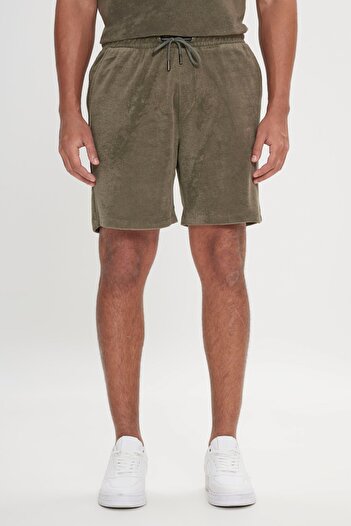 ALTINYILDIZ CLASSICS Men's Khaki Standard Fit Regular Cut Towel Shorts