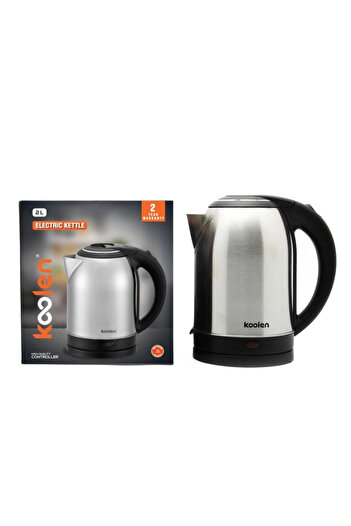 Koolen Electric Kettle - 2 Liter - 2200 Watt - Silver & Black