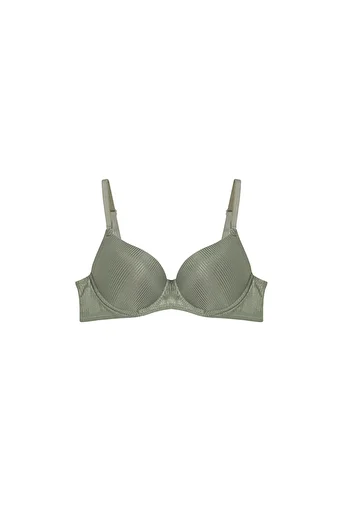 Cansoy Aria Patterned Backing Green Bra Single Top (625Single)