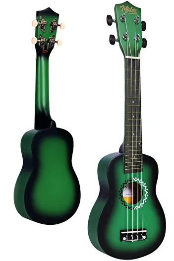 Midex Ukx-600Gr Mahogany Concert Ukulele with Sunburs Effects Full Set