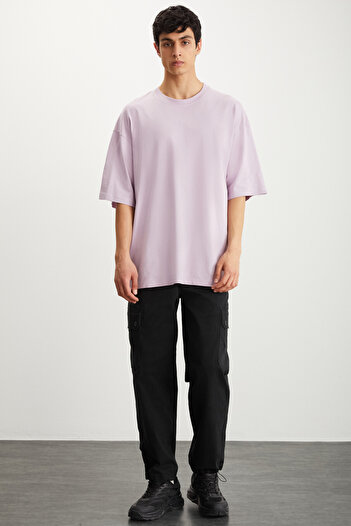 GRIMELANGE Ανδρικό Rhett - Ροζ Loose Cut Oversize T-shirt 100% οργανικό βαμβάκι