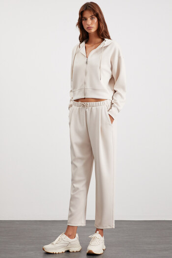 GRIMELANGE Γυναικεία φούτερ από οργανικό βαμβάκι Gıada Vanilla Relaxed Fit
