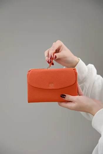 Deriza Begonia 3468 - Genuine Leather Orange Women's Wallet
