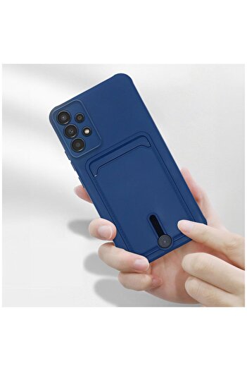 Zebana Samsung Galaxy A23 Uyumlu Kılıf Kartlıklı Sweet Yumuşak Silikon Kılıf Mavi