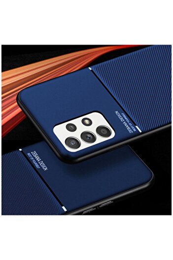 Zebana Samsung Galaxy A72 Uyumlu Kılıf Design Silikon Kılıf Mavi