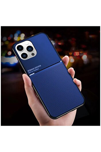 Zebana Apple iPhone 15 Pro Max Uyumlu Kılıf Zebana Design Silikon Kılıf Mavi