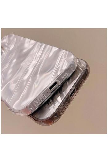 Pro Aksesuar Apple iPhone 11 Pro Max Compatible Case Shiny Wavy Silicone Case Gray