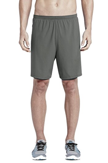 Nike Pro Men Dri Fit 7" Phenom 2 - Γκρι σορτς για τρέξιμο με κολάν δύο σε ένα