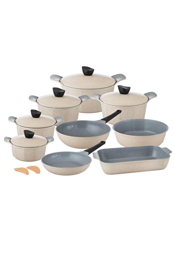 Dania Jewel Cream Granite Cookware Set, 16 pieces, high quality