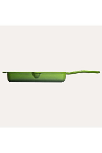 Sürel Demirdöküm Square Grill Pan 30 cm Green Silicone Tongs
